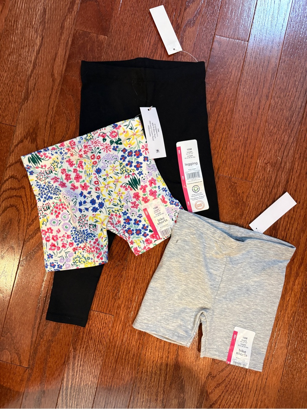 Girls' Legging & Shorts Set - Black, Heather Gray, Floral Multi